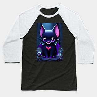 Cute Kawaii Vampire Bat Baseball T-Shirt